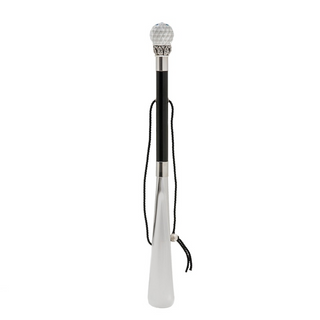 crystal ball handle long handle handmade Italian luxury shoehorn side view