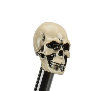 enameled resin bone skull handle long handle handmade Italian luxury shoehorn close-up