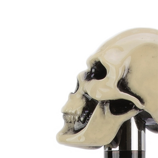 enameled resin bone skull handle long handle handmade Italian luxury shoehorn handle detail