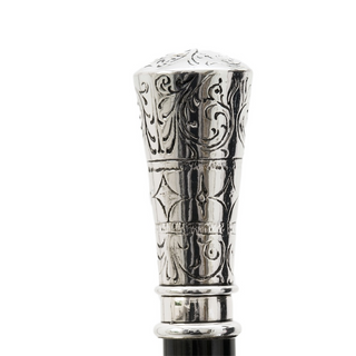 silver-plated classic long handle handmade Italian luxury shoehorn handle detail