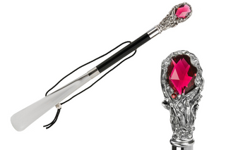 brass handle long handle handmade Italian luxury shoehorn front view
