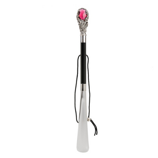 brass handle long handle handmade Italian luxury shoehorn side view