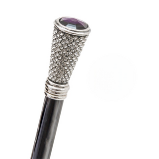 Swarovski crystal long handle handmade Italian luxury shoehorn close-up