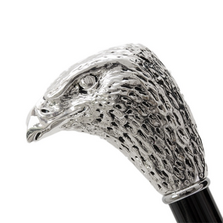 silver-plated eagle handle wood shaft long handle handmade Italian luxury shoehorn handle detail
