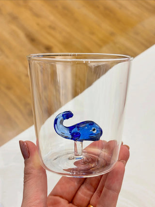 Handcrafted Animal Figurine Glass Cup