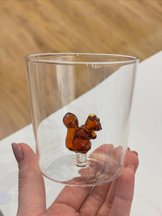 Handcrafted Animal Figurine Glass Cup