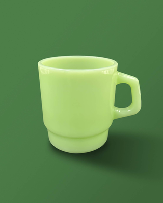 Artist Milk Glass Mugs