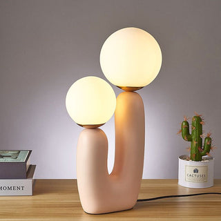 Twin orbs table lamp — modern elegant warm glow living room