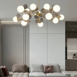 Creative iron flower chandelier multicolored glass ceiling