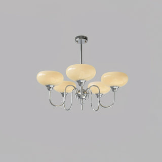 Vintage glass creamy persimmon chandelier mid century ceiling