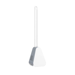 silicone flexible soft bristle toilet brush holder set scratch free cleaning front view