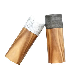 wooden marble grinder adjustable salt and pepper mill ceramic core front view