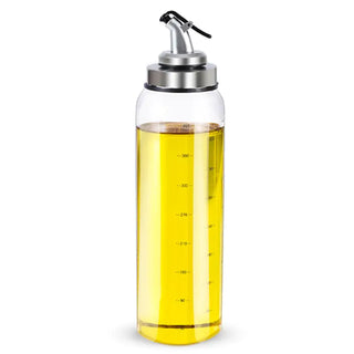 cooking bottle dispenser precise seasoning stainless steel glass container front view
