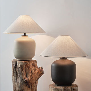 Handcrafted ceramic table lamp — Japanese style close-up