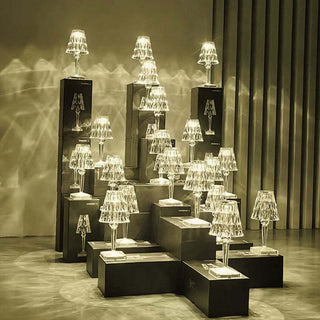 Modern K9 LED table lamp wide — crystal chandelier