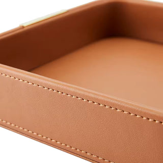 decorative leather storage tray