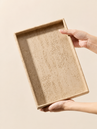 decorative travertine tray for bathroom
