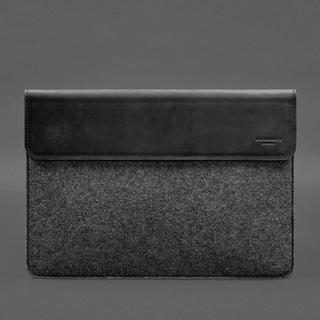 leather macbook sleeve handmade crazy horse leather magnetic flap angle view
