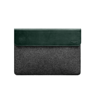 leather macbook sleeve handmade crazy horse leather magnetic flap front view
