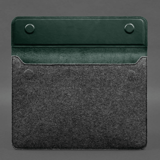 leather macbook sleeve handmade crazy horse leather magnetic flap lifestyle view