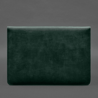 leather macbook sleeve handmade crazy horse leather magnetic flap side view