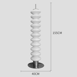 Modern Nordic floor lamp wide — white marble glass shade