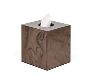 elegant square resin tissue box holder handcrafted neutral detail