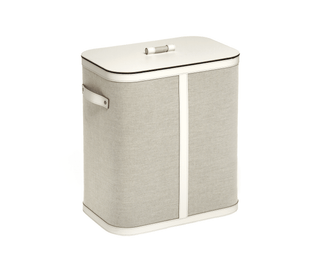 Penelope rectangular designer waterproof leather laundry hamper front view