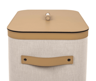Penelope rectangular designer waterproof leather laundry hamper detail