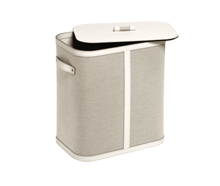 Penelope rectangular designer waterproof leather laundry hamper close-up