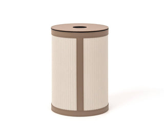 Roda designer leather paper napkin bin elegant compact basket front view