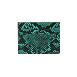python leather card holder haven designer green premium leather credit organizer front view