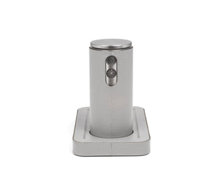 sensor automatic soap dispenser regenerated leather small tray bathroom side view