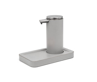 sensor automatic soap dispenser regenerated leather small tray bathroom front view