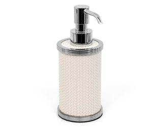 luxury bathroom set custom leather chrome finish accessories angle view