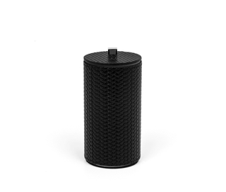 waterproof genuine leather cotton pad holder bathroom organizer tray close-up