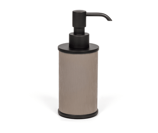 round chrome gold designer soap dispenser bathroom accessories side view