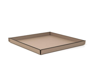 calfskin leather tray pinetti designer soft square leather organizer stylish home front view