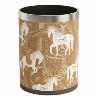 designer leather garbage bin for office