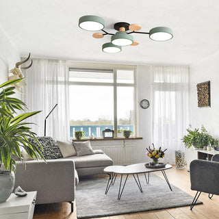 Semi flush acrylic iron LED chandelier ceiling interior
