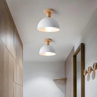 Minimalist Scandinavian ceiling lamp round – matte installed