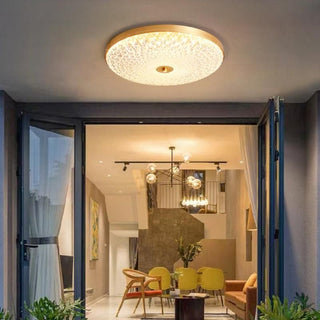 LED ceiling lamp copper crystal accent – modern creative