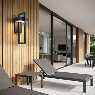 Outdoor Wall Light - Black Aluminum Frame | IP65 Waterproof Architectural Lighting