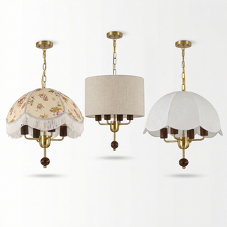 Minimalist Pendant Light – Natural Wood Lamp with Fabric Lampshade for Cozy Room Illumination
