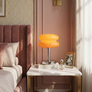Macaron Stained Glass Lamp – Colorful Table Lamp with Crystal Lampshade