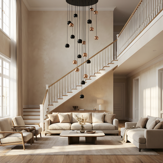 Brushed Steel Pendant Light – Modern LED Dimmable Lamp for Living Room