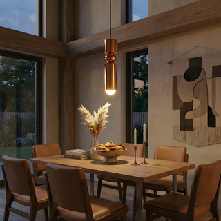 Copper Pendant Light – Modern Pendant Light With LED Warm Ambient Lighting