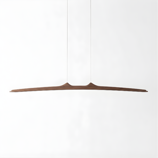 Walnut Pendant Light – Minimalist Dining Room Lighting With Integrated LED Fixture