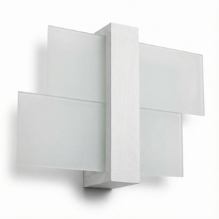 White Wood Wall Light – Modern Glass Wall Sconce | Warm Ambient Lighting