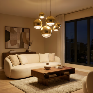 Minimalist Pendant Light – Electroplated Glass LED Dining Room Fixture